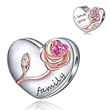 FOREVER QUEEN Ich Liebe Dich Herz Charm Bead für Armband Herz Charms Anhänger 925 Sterling Silber für Armband und Halskette, Geschenk für Liebhaber mit Schmuckschatulle… (Familie)