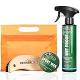 MEINDL Leder MegaPack Sportwax + Imprägnierer + Lederbürste, Lederpflege Schuhpflege für alle L