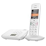 Gigaset E370A - Schnurloses Seniorentelefon mit Anrufbeantworter - großes Farbdisplay - SOS-Notruffunktion mit 4 Rufnummern - Verstärker-Funktion für extra lautes Hören - großes Adressbuch, weiß