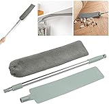 Staubwedel, Verstellbarer Lange Staubbürste und 2 abwaschbaren Stoffbezügen, Flexibler Flacher Duster Haushaltsmopp für Schmutz und Haare, Unter dem Sofa…