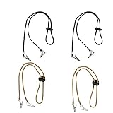 4 Stück Servietten Clip in der Länge Verstellbar Serviette Clip Bib Kette Flexible Lanyard Serviettenhalter Lanyard Umhängeband 620 * 3 mm, für ältere Menschen, Erwachsene, Baby (Schwarz/Gelb)