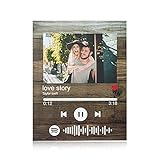 Personalisierte Foto Musik Song Plaque Album Cover Spotify Code Holzbrett Desktop Dekor Scan Sänger Idol Rahmen Geschenk für Frauen Männer Beste Freunde Mutter F