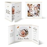 30 x Geburtskarten Babykarten Geburt Baby individuell Mädchen Junge - Federnkönig