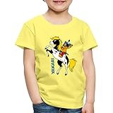 Spreadshirt Yakari Pferd Kleiner Donner Steigt Kinder Premium T-Shirt, 110-116, Gelb