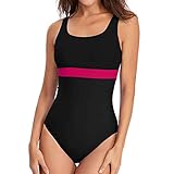 Yoofeiduoduo Damen Badeanzug Push Up Monokinis Einteilige Sexy Bademode Swimsuit Bandeau Top Strandmode Einfarbig Damen Surplice Ausschnitt Hohe Taille Neckholder Einteiliger Monokini Badeanzug