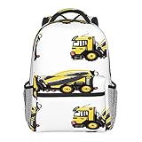 BYETWIK Schulrucksack Schultaschen Mädchen Jungen Teenager Rucksack, Beton Zement Mischer Schultasche Schulrucksäcke Backpack für Damen Herren Geeig