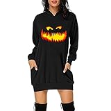 MOKBAY Halloween Kostüm Damen Langarm Blusenkleid Casual Fashion Lose Plus Size Halloween Print Tops Halloween Plastikmesser Paare Decorations Indoor Cute Umhang Halloween Decorations O