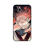 DDNJSGLJ Jujutsu Kaisen Gojo Satoru Anime Cool Phone Case Cover + Comic Pendant + Phone Holder，Compatible for iPhone 11 12 Pro XS MAX XR X 7 8 6 Mini Plus SE 2021