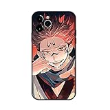 DDNJSGLJ Jujutsu Kaisen Gojo Satoru Anime Cool Phone Case Cover + Comic Pendant + Phone Holder，Compatible for iPhone 11 12 Pro XS MAX XR X 7 8 6 Mini Plus SE 2021