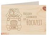 Holzgrußkarte - HERZLICHEN GLÜCKWUNSCH ZUR HOCHZEIT - 100% handmade in Österreich - Postkarte Glückwunschkarte Geschenkkarte Grußkarte Klappkarte Karte Einladung mrs gleichg