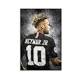 QWSDE Fußballspieler Star Neymar Jr PSG HD Sport Poster Dekorative Malerei Leinwand Wandkunst Wohnzimmer Poster Schlafzimmer Gemälde 30 x 45