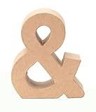 Glorex 6 2029 127 - Papp - Zeichen &, aus brauner Pappe, ca. 17,5 X 5,5 cm groß, zum bemalen und bekleben, für Serviettentechnik und Décopatch, ideal als Dek
