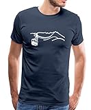 Spreadshirt Seilbahn Bahn Berg Männer Premium T-Shirt, L, Navy