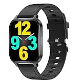 rongxin 2021 Neue Smart Watch IP68.wasserdichte Männer Sport Fitness Tracker Damen Smart Uhr Herz Druck Herzfrequenzüberwachung (Color : Black)