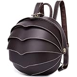 WENRUI Käfer Rucksack erste Schicht Rindsleder Retro Personalisierte Umhängetasche Männer und Frauen Rucksack Weihnachten Geschenk Freizeit Reise Rucksack,Brown Larg