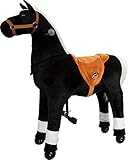 small foot 9906 Hochwertiges Reitpferd 'Donner', zur echten Fortbewegung mit Rollen und Lenkung, ab 5 Jahren,Schw