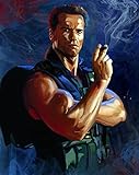 Leinwand Poster Bilder Klassische Arnold Schwarzenegger Rauch Zigarre Filmstar Schauspieler Kunstdruck Poster 60x90