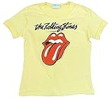 Amplified Kinder Kids Jungen Mädchen Boy Girl T-Shirt Gelb Yellow Official The Rolling Stones Merchandise Zunge Rock Star Vintage VIP Wow 6-12 M