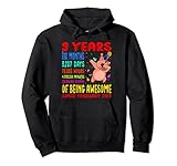 9 Years Of Being Awesome 9th Birthday Kids Tupfendes Piggycorn Pullover H