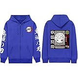 xrbanime Herren Damen Uzui Tengen Hoodie Kimetsu no Yaiba Strickjacke Anime Druck Sweatshirt Kimetsu no Yaiba Kapuzenpullover mit Reiß