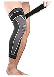 XUEMEI Elastizität Langer Knieschutz Stütze Beinhülse Knie Pads Wade Knieunterstützung Klammer Protector Bein Warme Sports Kniescheine Kniestützen (Color : General no Bandage, Size : M)