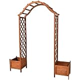 DXXWANG Holzeingang Torbogen Rosenbogen Rankhilfe Spalier Pergola Topfstellplätze H