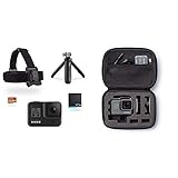 GoPro HERO8 Black Bundle - inklusive Shorty Stativ, Speicherkarte, Kopfbügel und Akku & Amazon Basics Tragetasche für GoPro Actionkameras, Gr. XS