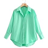 Zevity Frauen einfach lor Single Breasted Popeline Shirts Lady Langhülse B