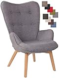 CLP Lounger Durham Mit Stoffbezug I Ohrensessel Mit Buchenholz Gestell I Loungesessel Mit Max. Belastbarkeit Bis 136 kg, Farbe:g