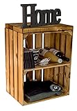 Sitzkiste Ablagetisch Sitzkiste aus unserer Johanna Obstkiste und massiven Holzplanken Schuhablage Schuhkommode Hocker aus Holz Maße 40 x 29 x 50cm L x T x H (geflammt mit Planke)
