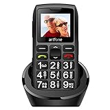 artfone C1+ Seniorenhandy ohne Vertrag | Dual SIM Handy mit Notruftaste | Rentner Handy große Tasten | 1400 mAh Akku Lange Standby-Zeit | Großtastenhandy mit Ladestation | 1,77 Zoll Farbdisplay