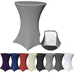EXKLUSIV HEIMTEXTIL Stehtischhusse Stretch für Bistrotisch mit 4 Fußlaschen elastisch Ø 60x120 cm W