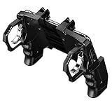 iFCOW Mechanischer Knopf Mobiler Spielgriff Gamecontroller Handygriff Griffschütze Auslöser Feuerknopf Schwarz Cooles Handyzubehö