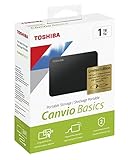 Toshiba HDTB410EK3AB Canvio Basics 1TB Externe Festplatte 6.35cm (2.5 Zoll) A, USB-C Matt Schwarz HDTB410E