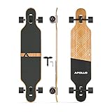 Apollo Longboard, Komplettboard mit Deck aus Bambus & Fiberglas, High-End Board mit ABEC 9 Kugellager, Flex 2 Longboards für Jugendliche und Erwachsene, Profi-C