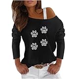 Schwarz Sexy Schulterfrei Longshirt Damen FledermausäRmel Oberteile Tshirt Langarm Shirt Bluse Tunika Tops Schulterfreies Hemd Mit SchräGhalsausschnitt Locker Geschnittene Bluse Mit Langen ÄRmeln 2022