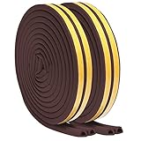 Dichtungsband für Türen, fensterdichtung selbstklebend- 9mm(B) x6mm(D), D-Profil Gummidichtung für Schiebetüren Fenster Garderobe Bürstendichtung (6M, Braun)