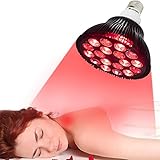 GXLO Rote Lichttherapielampe Infrarotlicht-Therapiegerät 36W 18 LED 660NM rot und 850nm in der Nähe von Infrarotlicht Combo Red Glühbirne Für Gesicht, Hautgesundheit und Schmerzlinderung