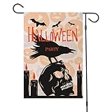 U-K Haunted House Halloween Banner Neue Leinen doppelseitig Bedruckte GartenflaggeNice Desig