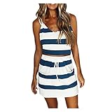 KGLHTYU Sommerkleid Damen Kurz Elegante Kleider Damen Tunika Damen Partykleid Elegant Blumenkleid Strandkleid Boho Minikleid Freizeit Kurzarm T Shirt Kleid Kordelzug Shirtkleid Minikleid Jerseyk