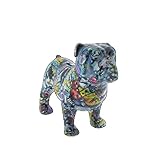 Apfel Pidou, Spardose aus Keramik Bulldogge Englisch Bodhi's Max Hintergrund grau Herz, Stern, Krake 22,3 x 9,3 x 17,5