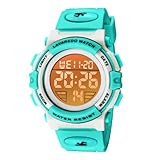Digital Uhren für Kinder Jungen - 50 M Wasserdicht Sports Outdoor Digitaluhr Kinder Silikon Armbanduhr mit Wecker/Stoppuhr/LED-Licht/Stoßfest/Datum,Elektronische Kinderuhren B