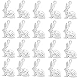 20 Stücke Kaninchen Bunny Anhänger Edelstahl Für Halskette Armband Ohrring DIY Schmuck M