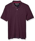 Nautica Herren Short Sleeve 100% Cotton Interlock Solid Polo Shirt Polohemd, Deep Purple Heather, XX-Larg
