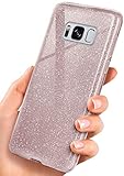 ONEFLOW Glitter Case kompatibel mit Samsung Galaxy S8 Hülle Glitzer Stoßfest, Silikon Schutzhülle dünn, Handyhülle Diamant Strass, Glitzerhülle mit Bling Sparkle - Roség