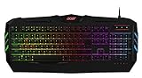 Acer Nitro Gaming Keyboard (QWERTZ-Tastatur, widerstandsfähige Tastenkappen, sechs Helligkeitsstufen, zwei Modi, geflochtenes Kabel, Mediatasten) schw