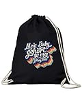 clothinx Mein Baby Gehört zu Mir | Kult Film Motiv der 80er Jahre | Frances und Johnny Tanzwettbewerb | Liebevoll gestaltetes Disco Fever Design Gym-Bag Baumwoll-Beutel Schw