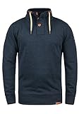 !Solid TripTroyer Herren Sweatshirt Pullover Troyer Pulli Mit Stehkragen Und Knopfverschluss, Größe:M, Farbe:Insignia Blue Melange (8991)