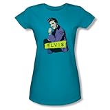 Elvis - - Sitzen Junge Frauen T-Shirt in türkis, Large, T