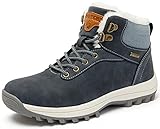 Mishansha Winterschuhe Damen Warme Gefüttert Winterstiefel Wasserdicht Wanderstiefel Winter Trekking Stiefel rutschfest Wander Schuhe Outdoor Winter Boots Schneestiefel Dunkelblau 39 EU